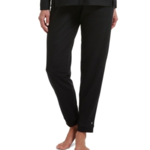 Hue Plus Size French Terry Cuffed Lounge Pant - Black - Picture 1 of 4